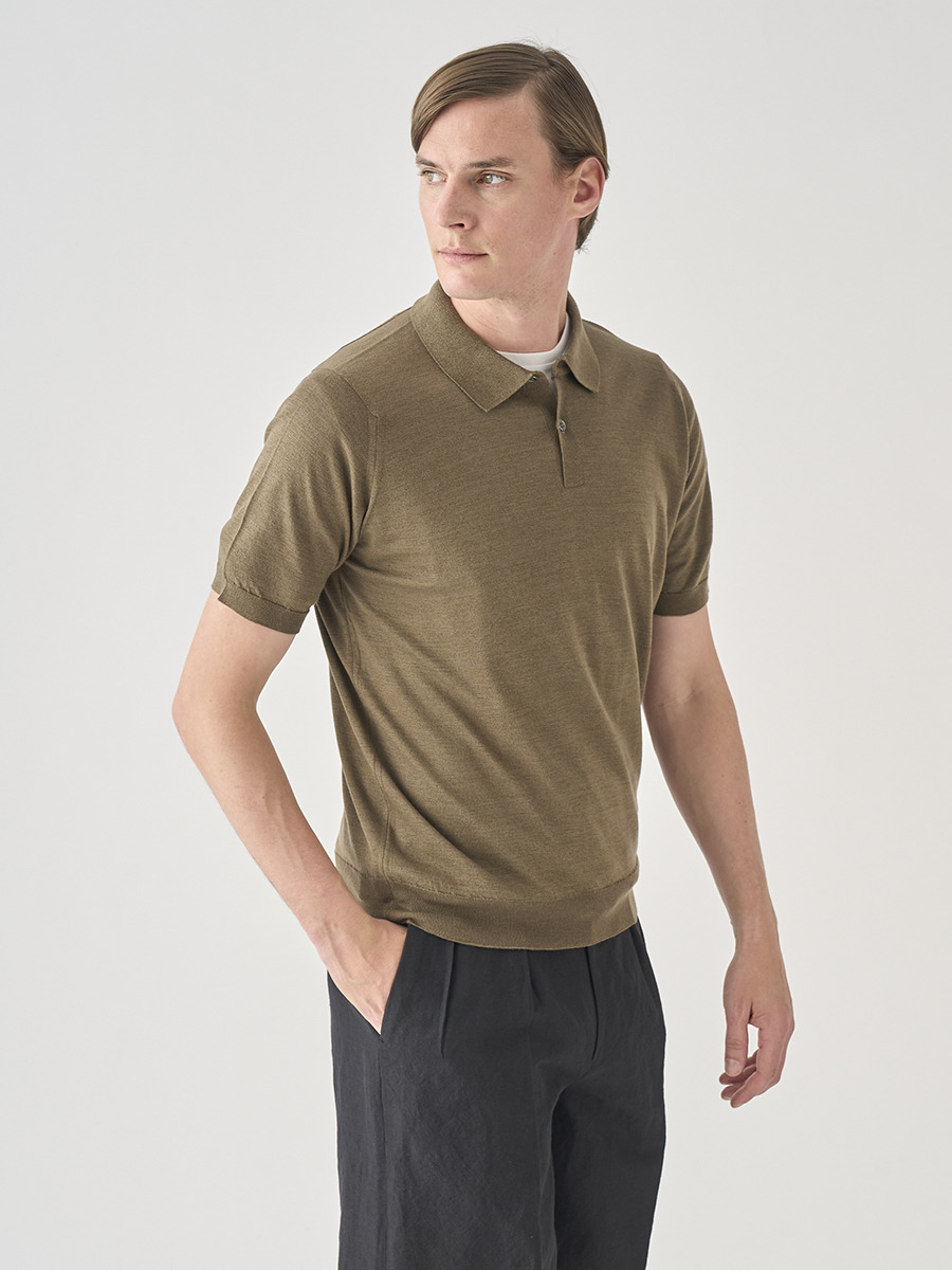 SMEDLEY アイボリー ポロシャツ 半袖 JOHN SMEDLEY ジョンスメドレー 半袖ポロシャツ メンズ ISIS