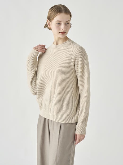 ［Eco Cashmere］カシミヤ混 クルーネックリブニットプルオーバー| LYLLA | 7G 詳細画像 PAMPAS 3