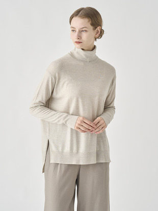 タートルネック長袖ワイドシルエットプルオーバー｜MALLERY｜30G RELAX FIT