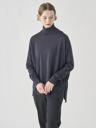 タートルネック長袖ワイドシルエットプルオーバー｜MALLERY｜30G RELAX FIT