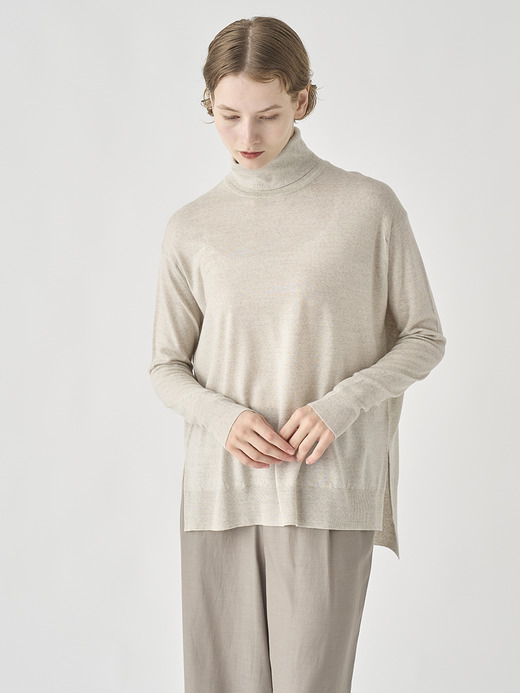 タートルネック長袖ワイドシルエットプルオーバー｜MALLERY｜30G RELAX FIT 詳細画像 GREY FLEECE 3