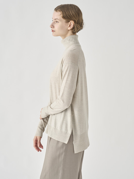 タートルネック長袖ワイドシルエットプルオーバー｜MALLERY｜30G RELAX FIT 詳細画像 GREY FLEECE 4