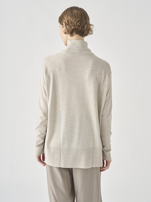 タートルネック長袖ワイドシルエットプルオーバー｜MALLERY｜30G RELAX FIT 詳細画像 GREY FLEECE 5