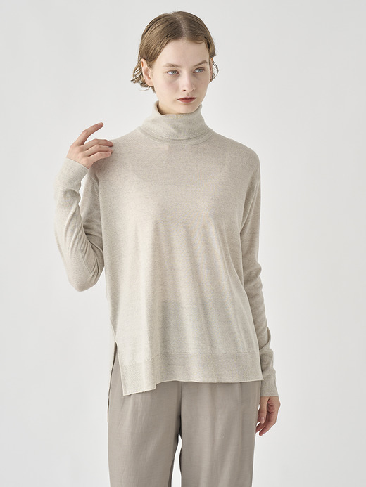 タートルネック長袖ワイドシルエットプルオーバー｜MALLERY｜30G RELAX FIT 詳細画像 GREY FLEECE 6