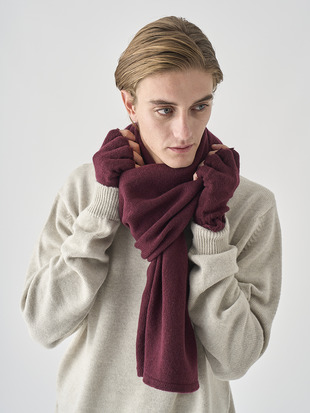 ［Eco Cashmere］カシミヤ混 フィンガーレスニットグローブ | MIST | 5G