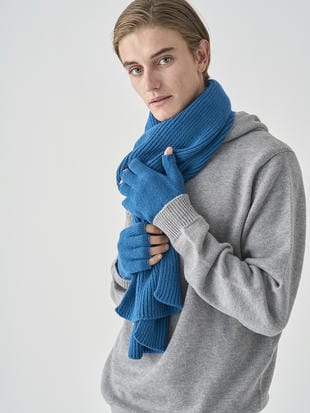 ［Eco Cashmere］カシミヤ混 フィンガーレスニットグローブ | MIST | 5G