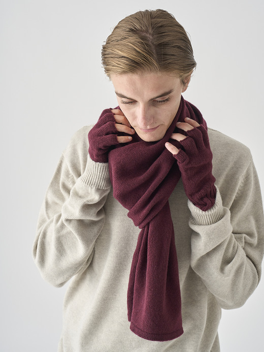 ［Eco Cashmere］カシミヤ混 フィンガーレスニットグローブ | MIST | 5G 詳細画像 CHICORY 2