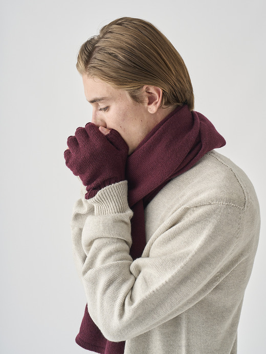 ［Eco Cashmere］カシミヤ混 フィンガーレスニットグローブ | MIST | 5G 詳細画像 CHICORY 5