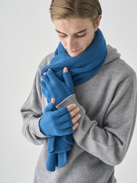 ［Eco Cashmere］カシミヤ混 フィンガーレスニットグローブ | MIST | 5G 詳細画像 SEAWAY 3