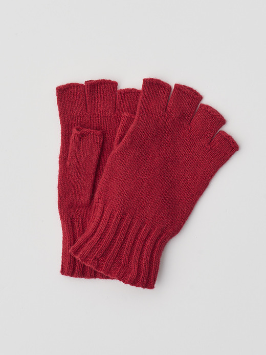 ［Eco Cashmere］カシミヤ混 フィンガーレスニットグローブ | MIST | 5G 詳細画像 VERMILLION 2