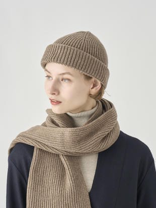 ［Eco Cashmere］カシミヤ混 リブ編ニットキャップ | ORAM | 5G