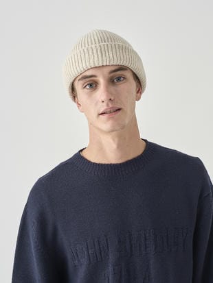 ［Eco Cashmere］カシミヤ混 リブ編ニットキャップ | ORAM | 5G