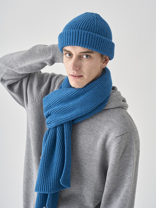 ［Eco Cashmere］カシミヤ混 リブ編ニットキャップ | ORAM | 5G