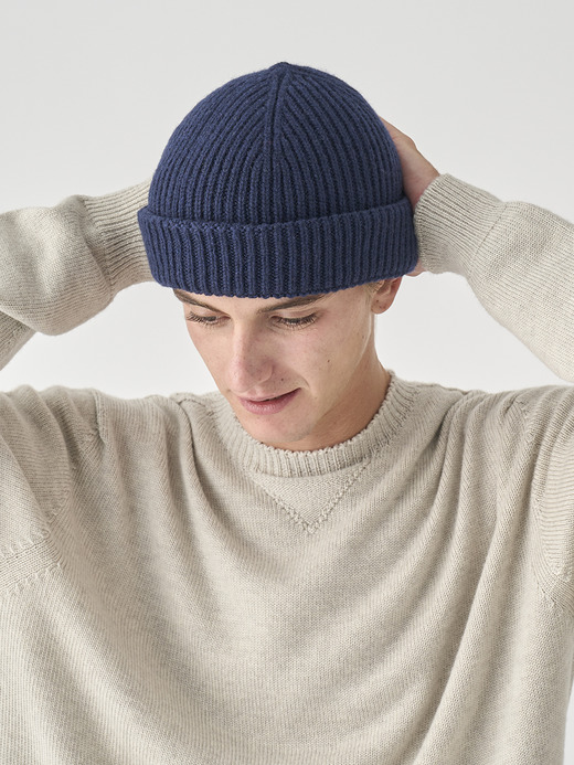［Eco Cashmere］カシミヤ混 リブ編ニットキャップ | ORAM | 5G 詳細画像 MIDNIGHT 5