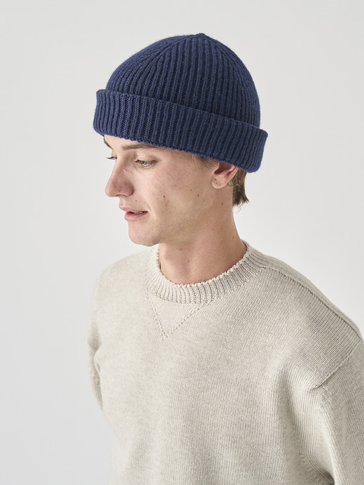 ［Eco Cashmere］カシミヤ混 リブ編ニットキャップ | ORAM | 5G 詳細画像 MIDNIGHT 6