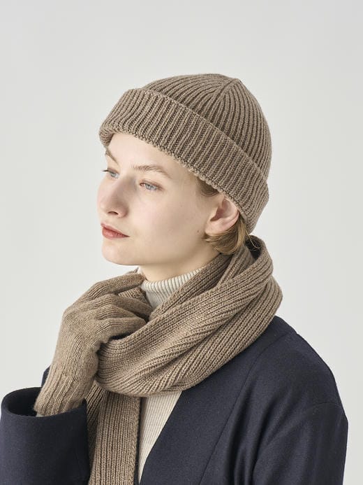 ［Eco Cashmere］カシミヤ混 リブ編ニットキャップ | ORAM | 5G 詳細画像 MUSHROOM 5