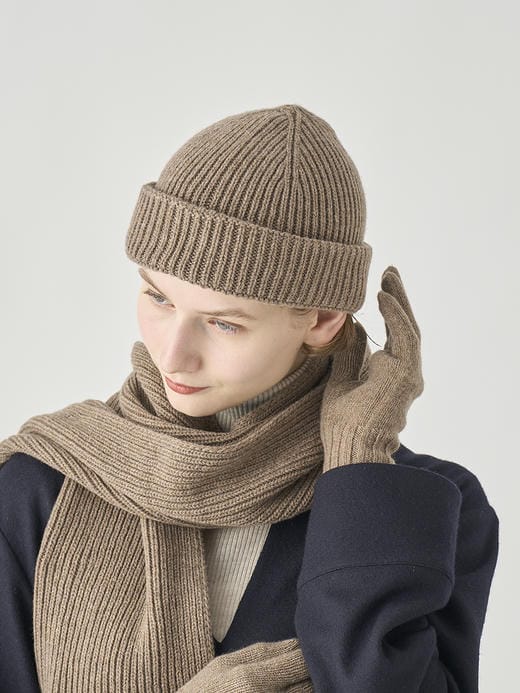 ［Eco Cashmere］カシミヤ混 リブ編ニットキャップ | ORAM | 5G 詳細画像 MUSHROOM 6