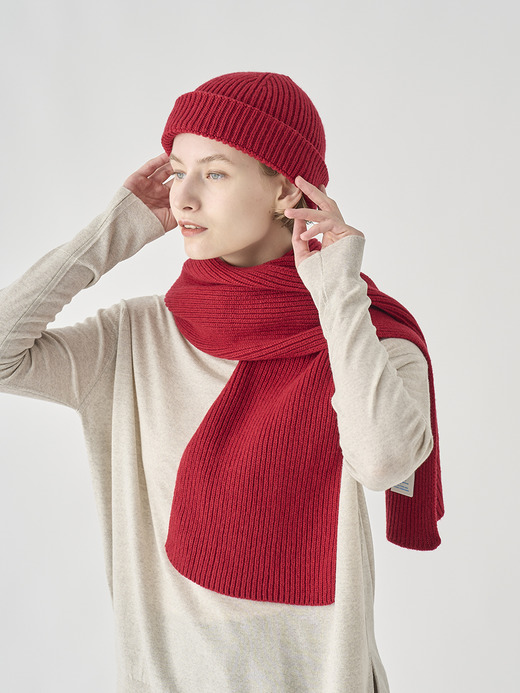 ［Eco Cashmere］カシミヤ混 リブ編ニットキャップ | ORAM | 5G 詳細画像 VERMILLION 3