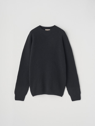 ［Eco Cashmere］カシミヤ混 クルーネック長袖ニットプルオーバー | OXNARD | 7G