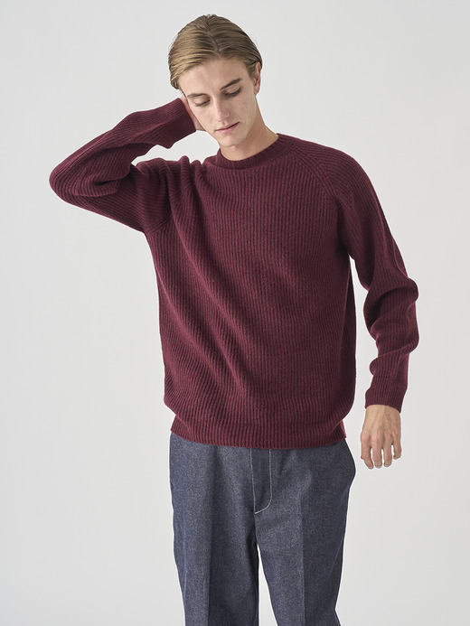 ［Eco Cashmere］カシミヤ混 クルーネック長袖ニットプルオーバー | OXNARD | 7G 詳細画像 CHICORY 10