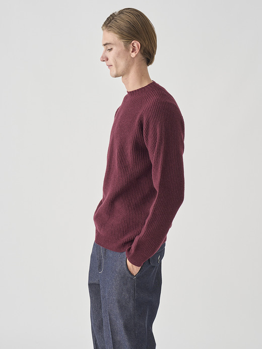 ［Eco Cashmere］カシミヤ混 クルーネック長袖ニットプルオーバー | OXNARD | 7G 詳細画像 CHICORY 4