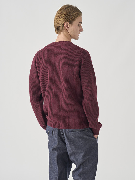 ［Eco Cashmere］カシミヤ混 クルーネック長袖ニットプルオーバー | OXNARD | 7G 詳細画像 CHICORY 5