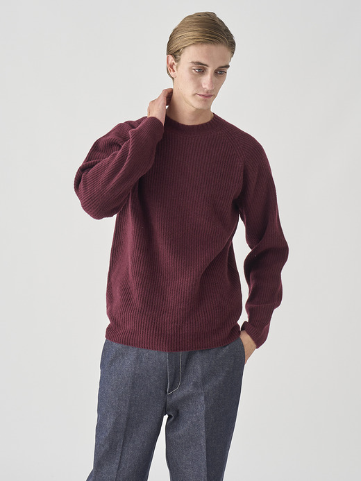 ［Eco Cashmere］カシミヤ混 クルーネック長袖ニットプルオーバー | OXNARD | 7G 詳細画像 CHICORY 6