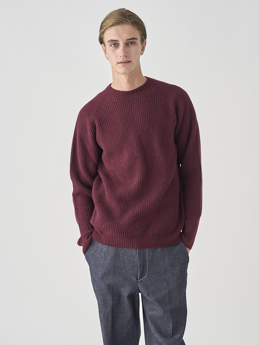 ［Eco Cashmere］カシミヤ混 クルーネック長袖ニットプルオーバー | OXNARD | 7G 詳細画像 CHICORY 8