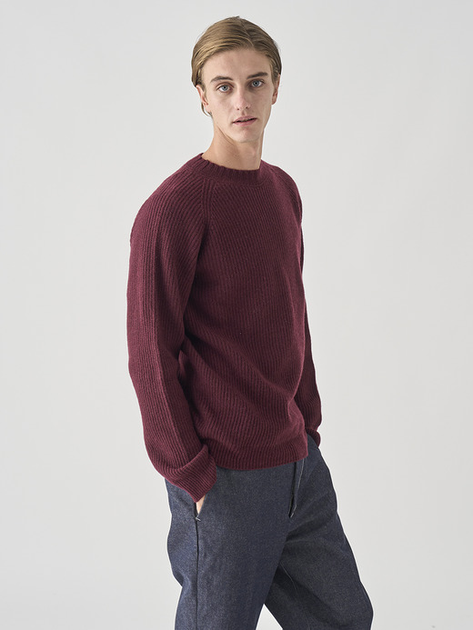 ［Eco Cashmere］カシミヤ混 クルーネック長袖ニットプルオーバー | OXNARD | 7G 詳細画像 CHICORY 9