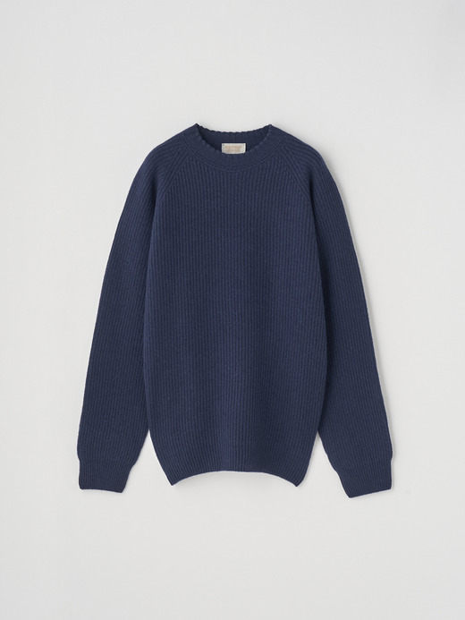 ［Eco Cashmere］カシミヤ混 クルーネック長袖ニットプルオーバー | OXNARD | 7G 詳細画像 MIDNIGHT 1