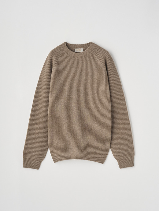 ［Eco Cashmere］カシミヤ混 クルーネック長袖ニットプルオーバー | OXNARD | 7G 詳細画像 MUSHROOM 1
