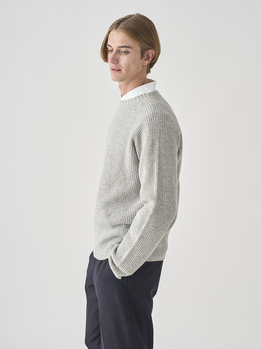 ［Eco Cashmere］カシミヤ混 クルーネック長袖ニットプルオーバー | OXNARD | 7G 詳細画像 POLAR 4