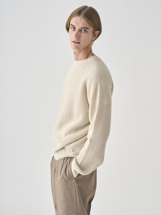 ［Eco Cashmere］カシミヤ混 クルーネック長袖ニットプルオーバー | OXNARD | 7G 詳細画像 PAMPAS 4