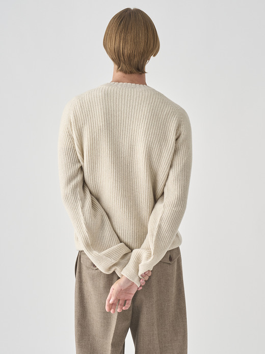 ［Eco Cashmere］カシミヤ混 クルーネック長袖ニットプルオーバー | OXNARD | 7G 詳細画像 PAMPAS 5