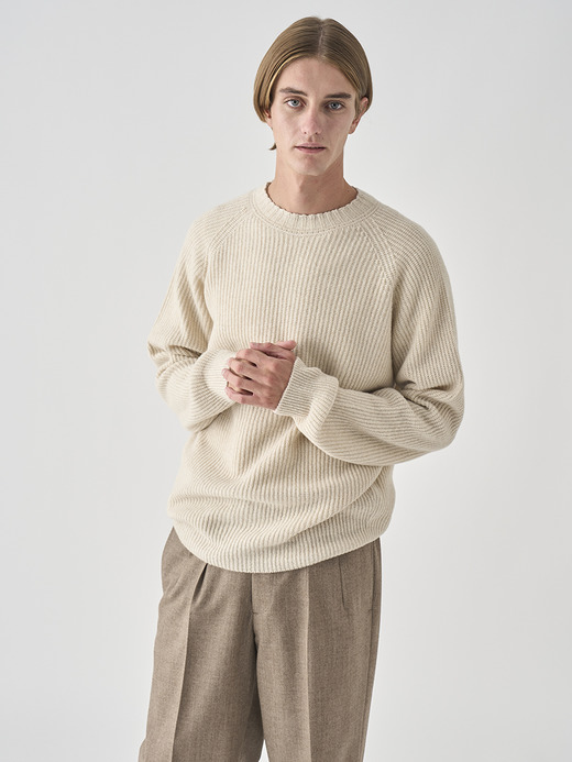 ［Eco Cashmere］カシミヤ混 クルーネック長袖ニットプルオーバー | OXNARD | 7G 詳細画像 PAMPAS 6