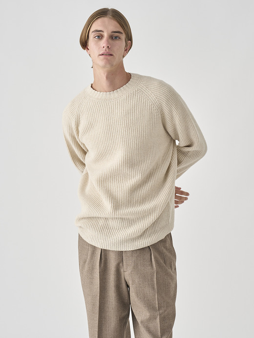 ［Eco Cashmere］カシミヤ混 クルーネック長袖ニットプルオーバー | OXNARD | 7G 詳細画像 PAMPAS 7