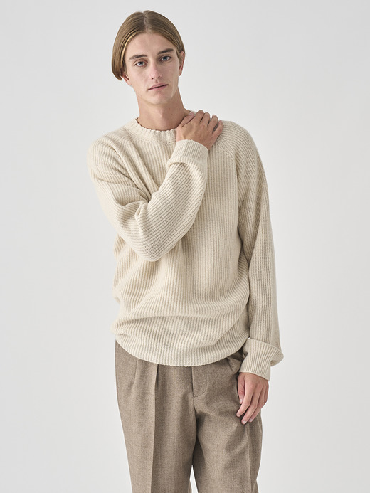 ［Eco Cashmere］カシミヤ混 クルーネック長袖ニットプルオーバー | OXNARD | 7G 詳細画像 PAMPAS 8