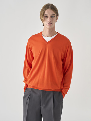 Ｖネック長袖ニットプルオーバー | PACKHAM | 30G MODERN FIT