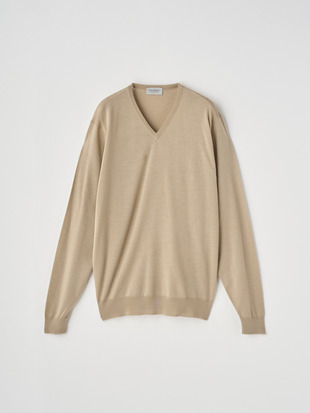 Ｖネック長袖ニットプルオーバー | PACKHAM | 30G MODERN FIT