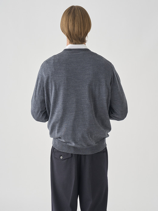 Ｖネック長袖ニットプルオーバー | PACKHAM | 30G MODERN FIT 詳細画像 CHARCOAL 5