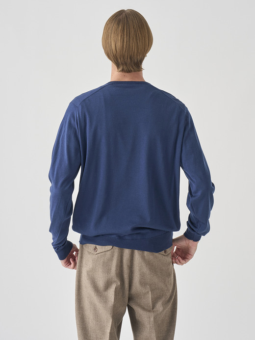 Ｖネック長袖ニットプルオーバー | PACKHAM | 30G MODERN FIT 詳細画像 HEMINGWAY BLUE 5