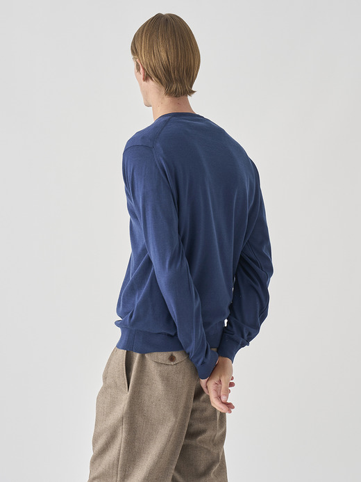 Ｖネック長袖ニットプルオーバー | PACKHAM | 30G MODERN FIT 詳細画像 HEMINGWAY BLUE 6