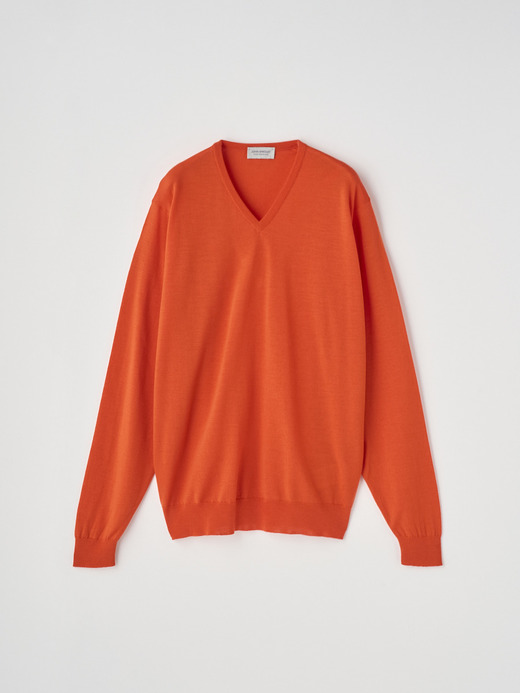 Ｖネック長袖ニットプルオーバー | PACKHAM | 30G MODERN FIT 詳細画像 HARDWICK ORANGE 2