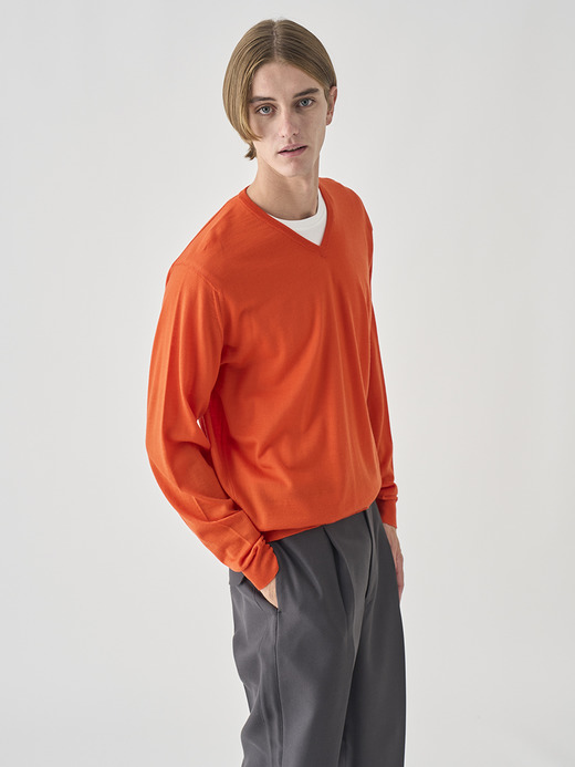 Ｖネック長袖ニットプルオーバー | PACKHAM | 30G MODERN FIT 詳細画像 HARDWICK ORANGE 5