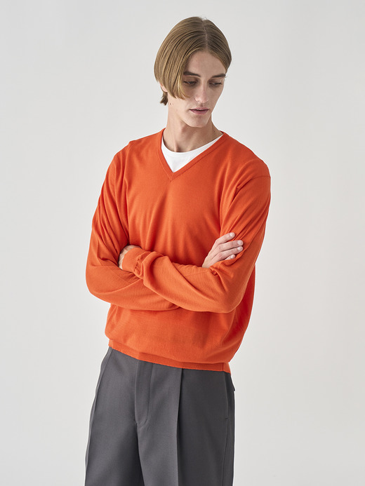 Ｖネック長袖ニットプルオーバー | PACKHAM | 30G MODERN FIT 詳細画像 HARDWICK ORANGE 6