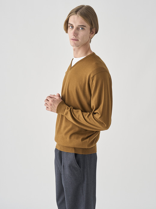 Ｖネック長袖ニットプルオーバー | PACKHAM | 30G MODERN FIT 詳細画像 KEATS BRONZE 4