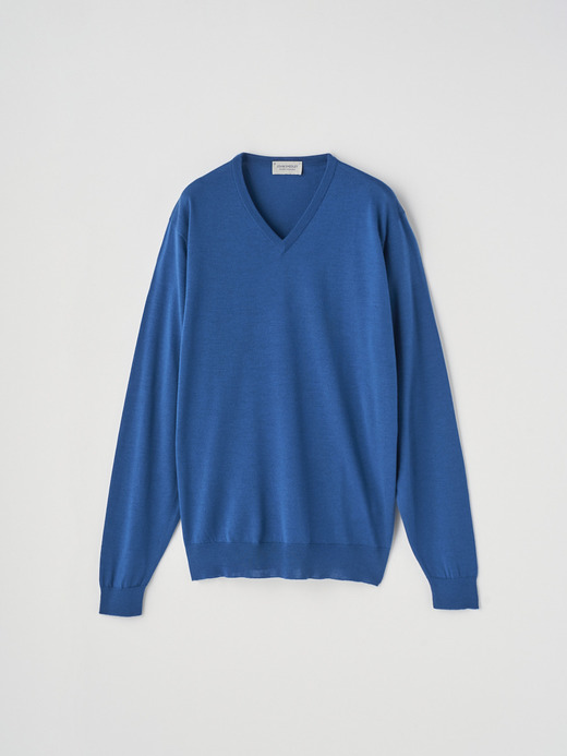 Ｖネック長袖ニットプルオーバー | PACKHAM | 30G MODERN FIT 詳細画像 MONTAGU BLUE 2