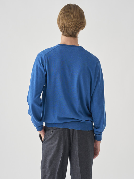Ｖネック長袖ニットプルオーバー | PACKHAM | 30G MODERN FIT 詳細画像 MONTAGU BLUE 5