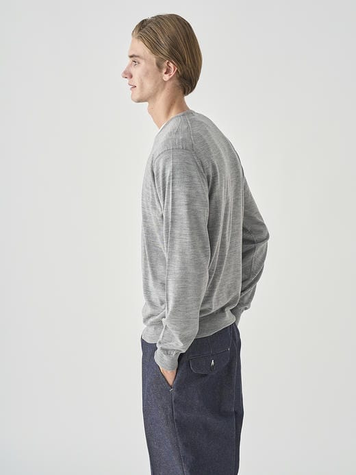 Ｖネック長袖ニットプルオーバー | PACKHAM | 30G MODERN FIT 詳細画像 SILVER 4