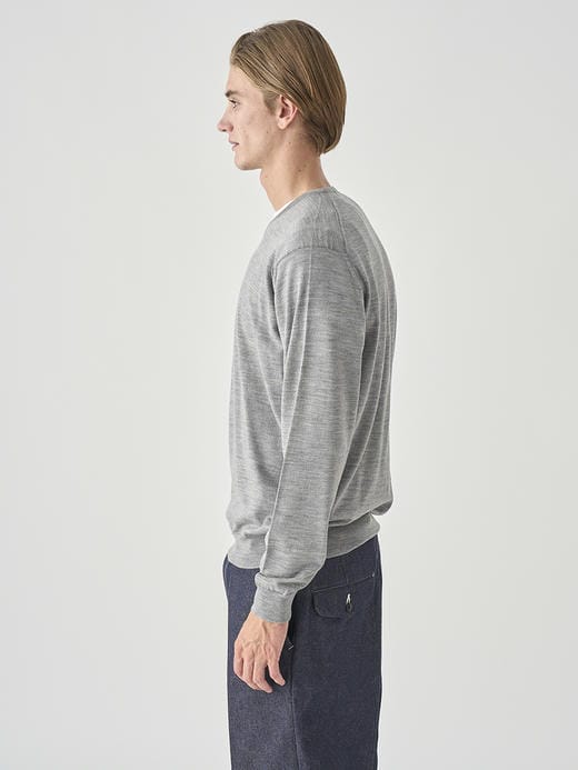 Ｖネック長袖ニットプルオーバー | PACKHAM | 30G MODERN FIT 詳細画像 SILVER 5
